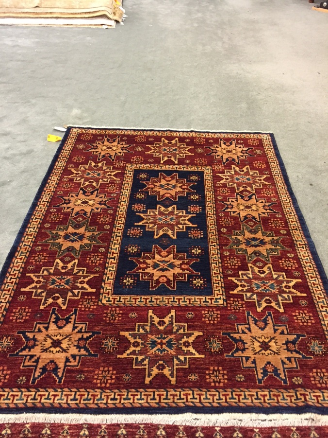 5' 3"" x 7' 9" Pakistan incredibly knotted from a village that has stopped producing. New for the kitchen floor. Per AM's request I post the new addition!